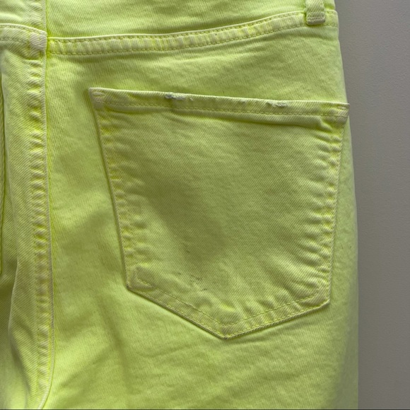 Zara Jeans Zara Neon Yellow Hight Waist Crop Jeans Poshmark